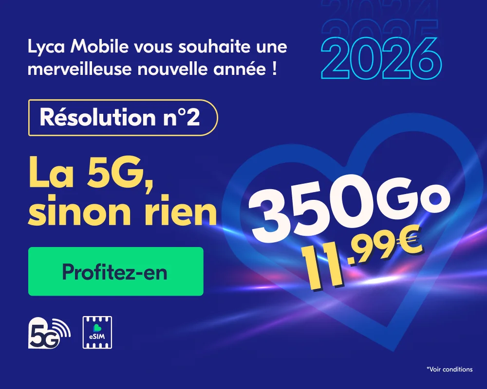 Carte SIM Lycamobile UK Anonyme - +44 - Active En 10 Min - Utilisable En Italie Avec 5G - Recharge En Ligne Ou En Tabac - 4
